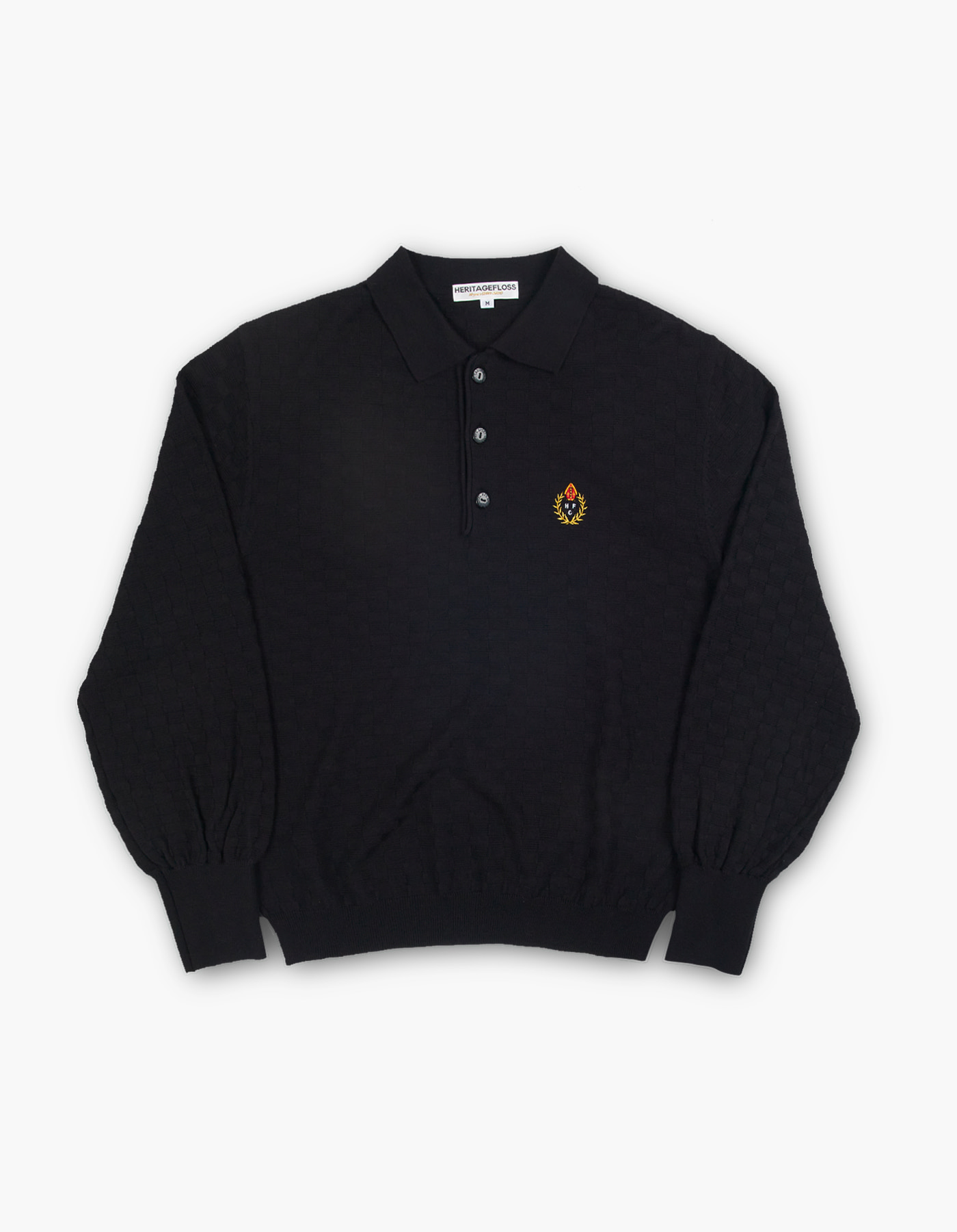 HFC CREST CHECKED POLO / BLACK