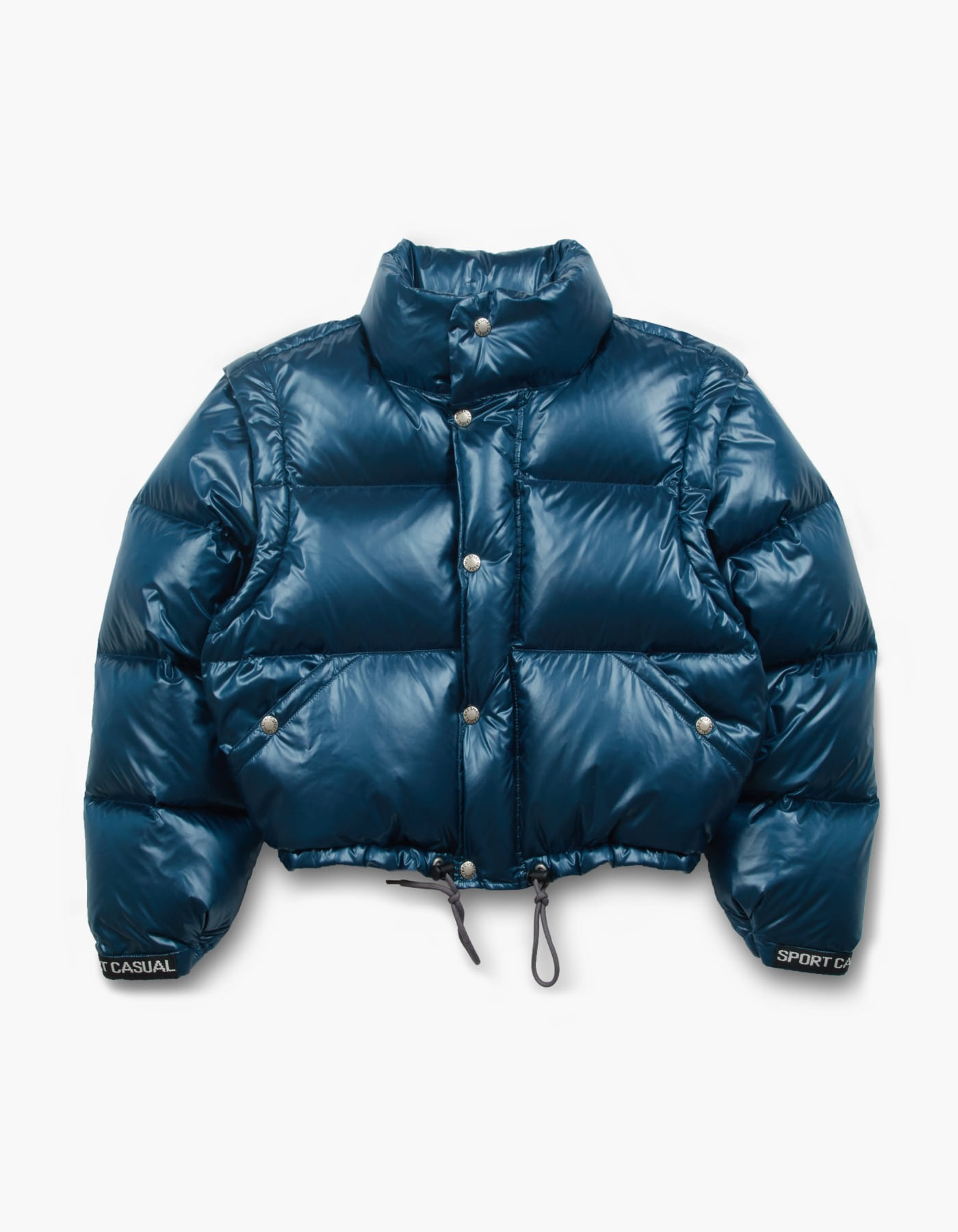 DETACHABLE SLEEVES PUFFY DOWN JACKET (W) / NAVY