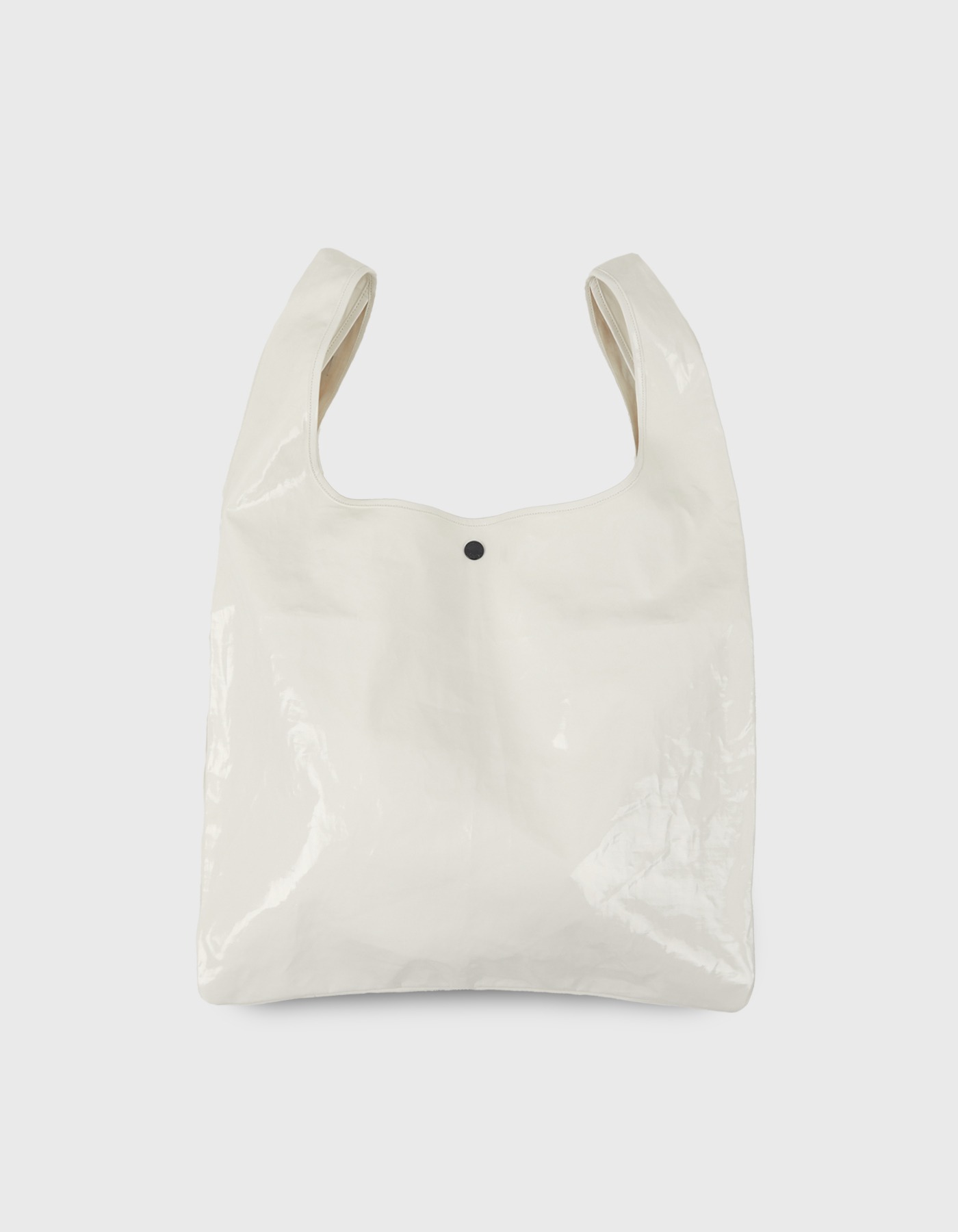 PATENT PLASTIC BAG / Cream