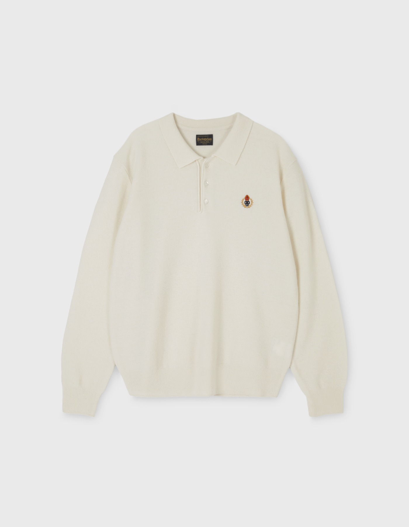 CREST WOOL POLO SHIRT / Ivory