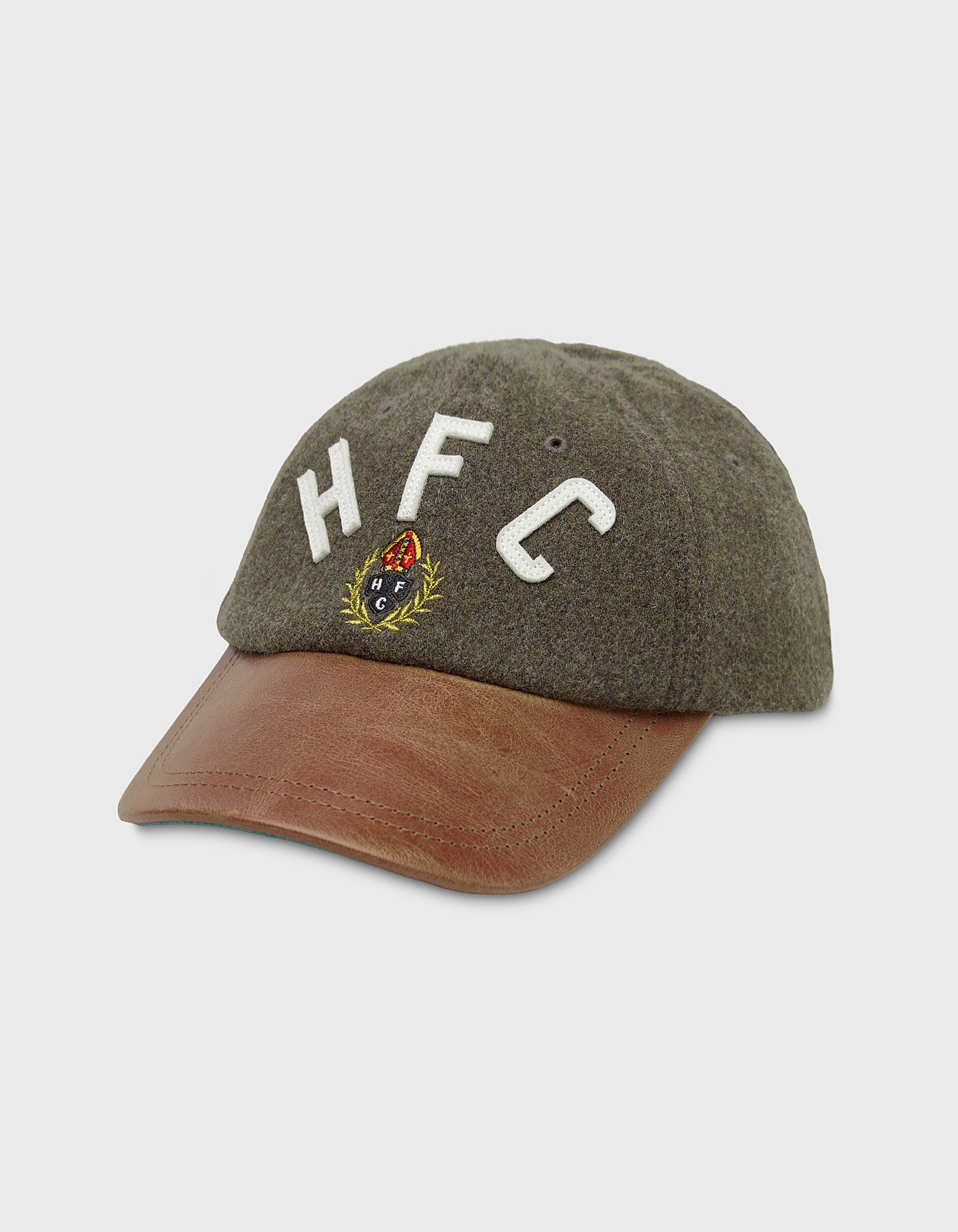 HFC CREST FELT WOOL LEATHER CAP / Khaki