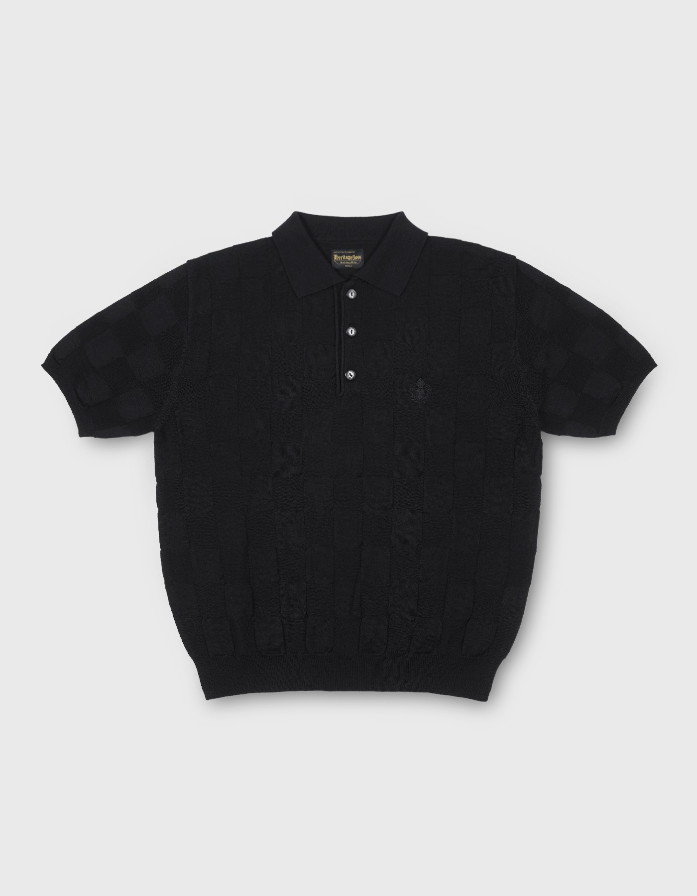 HFC CREST CHECKED POLO SHIRT / Black